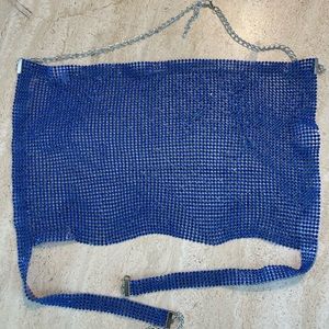 Blue Sparkly Bra Top